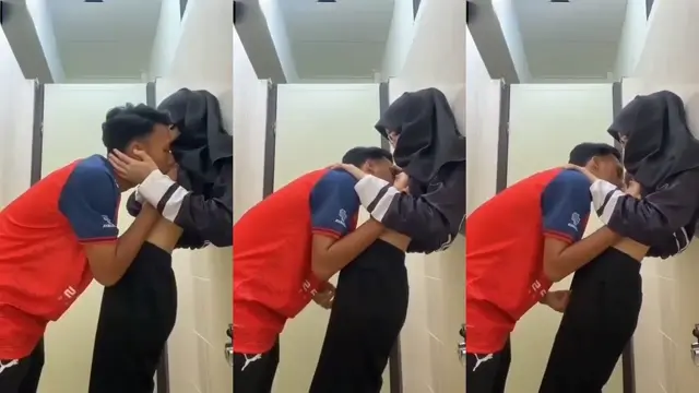 Jilbab Hitam Sepong Liar di Tempat Umum